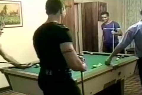 Masculine homosexual fellows plowing On The Pool Table