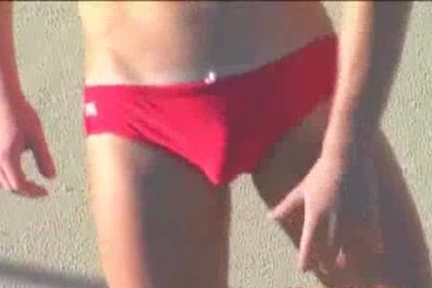 lustful Blond Model In Speedos