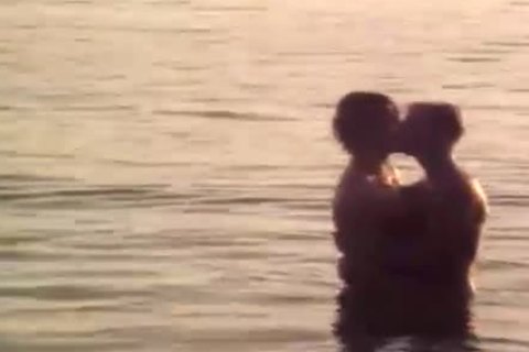 Beach twinks furious trio banging