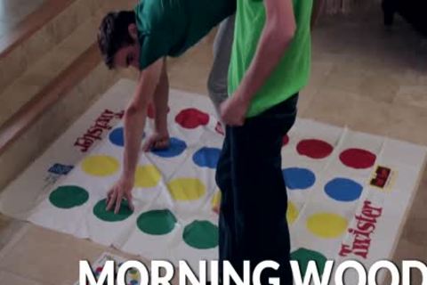 Next Door teen Sleepover Morning Wood' Data-max=