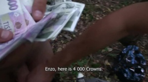 Poor pal finds out how to satisfy two hungry penises