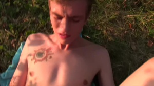 eighteen y.o. smiley lad hammered in the bushes
