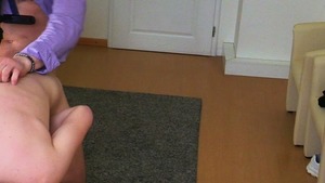 Sexually assertive bottom riding that chubby cock on camera