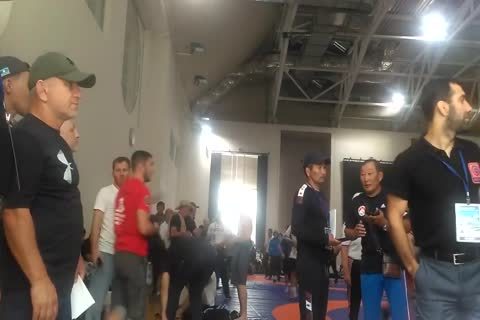 Middle Eastern boyz Weigh-in before Wrestling Tournament