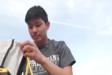 tasty asian Lad Outdoor Masturbate Show