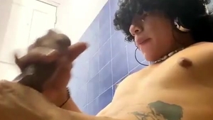 hairy Hair Latino twink With Tattoos Jerks Off His massive dark 10-Pounder
