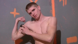 young handsome guy Flaunts His Body In Front Of The Camera And Jerks His 10-Pounder Until he Jerks Off